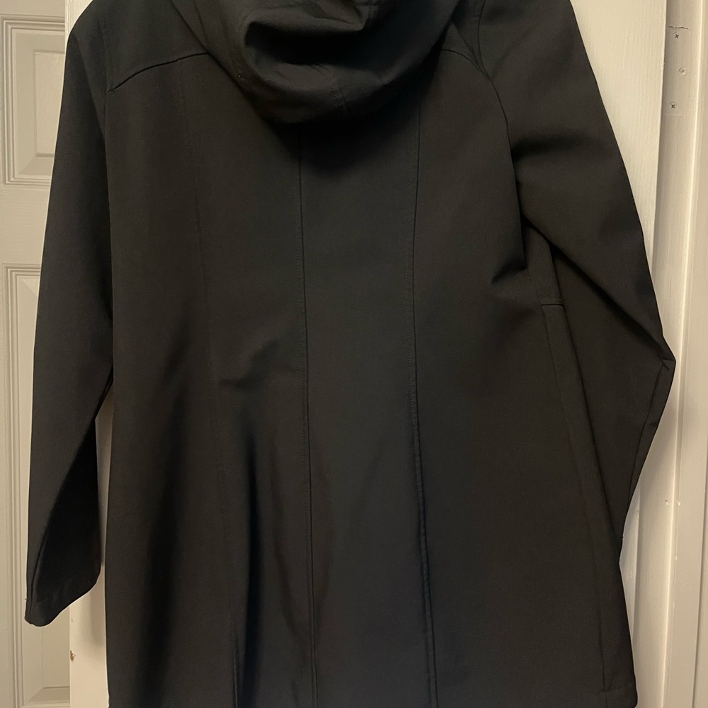 Black Hooded Women's Coat - Picture 2 of 4